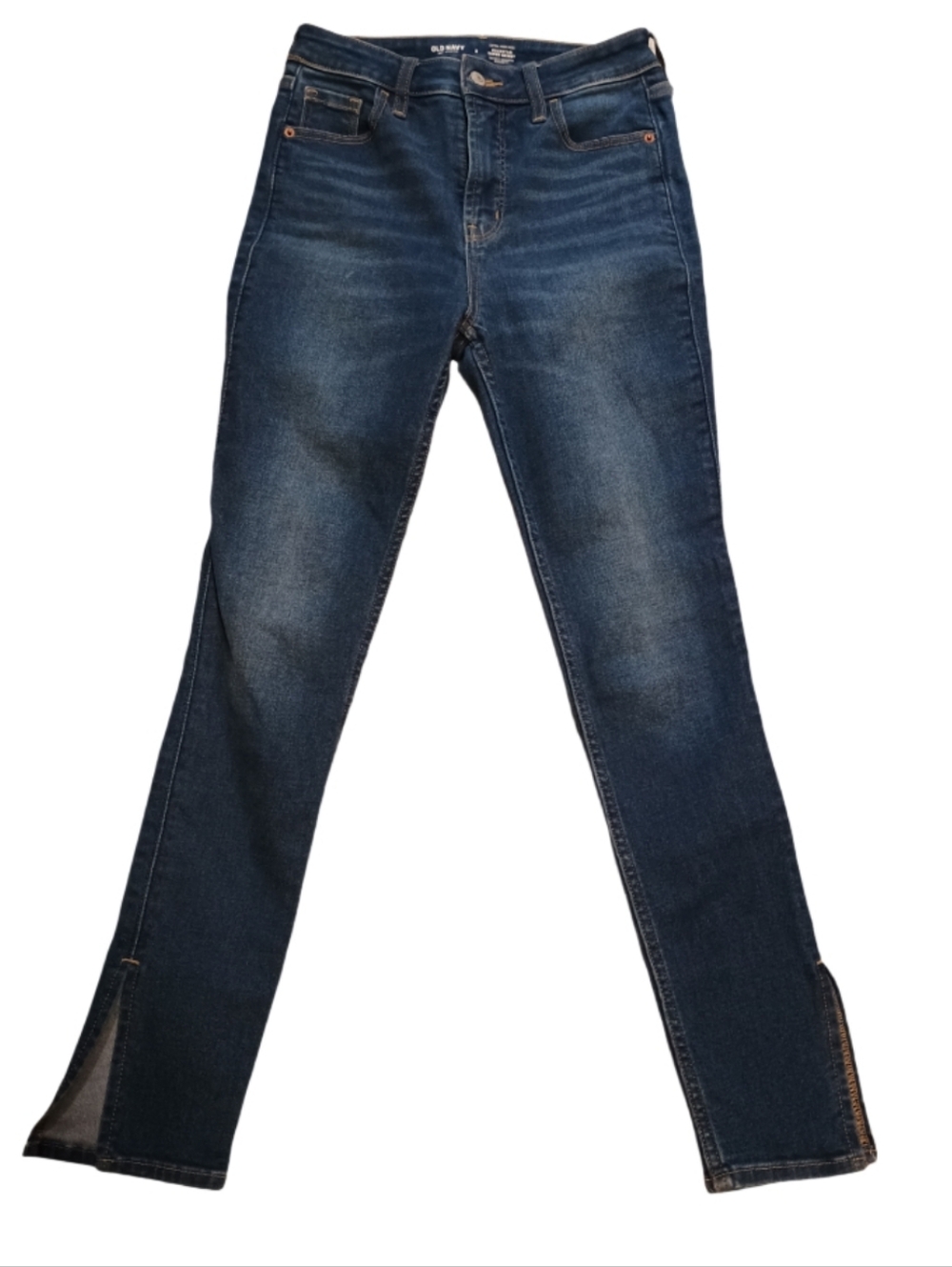 Old Navy Dark Blue Straight Leg Jeans with Ankle Slits